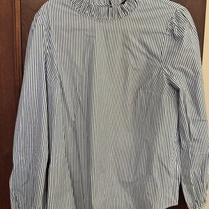 J. Crew Blue and White Striped Shirt